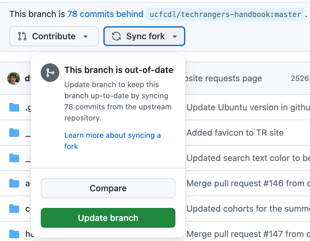 Sync Changes to Your Fork