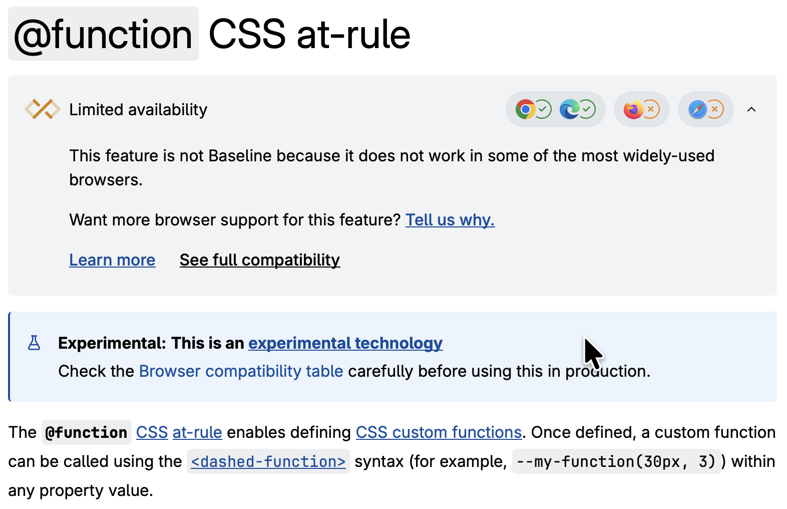 Example of a supported feature